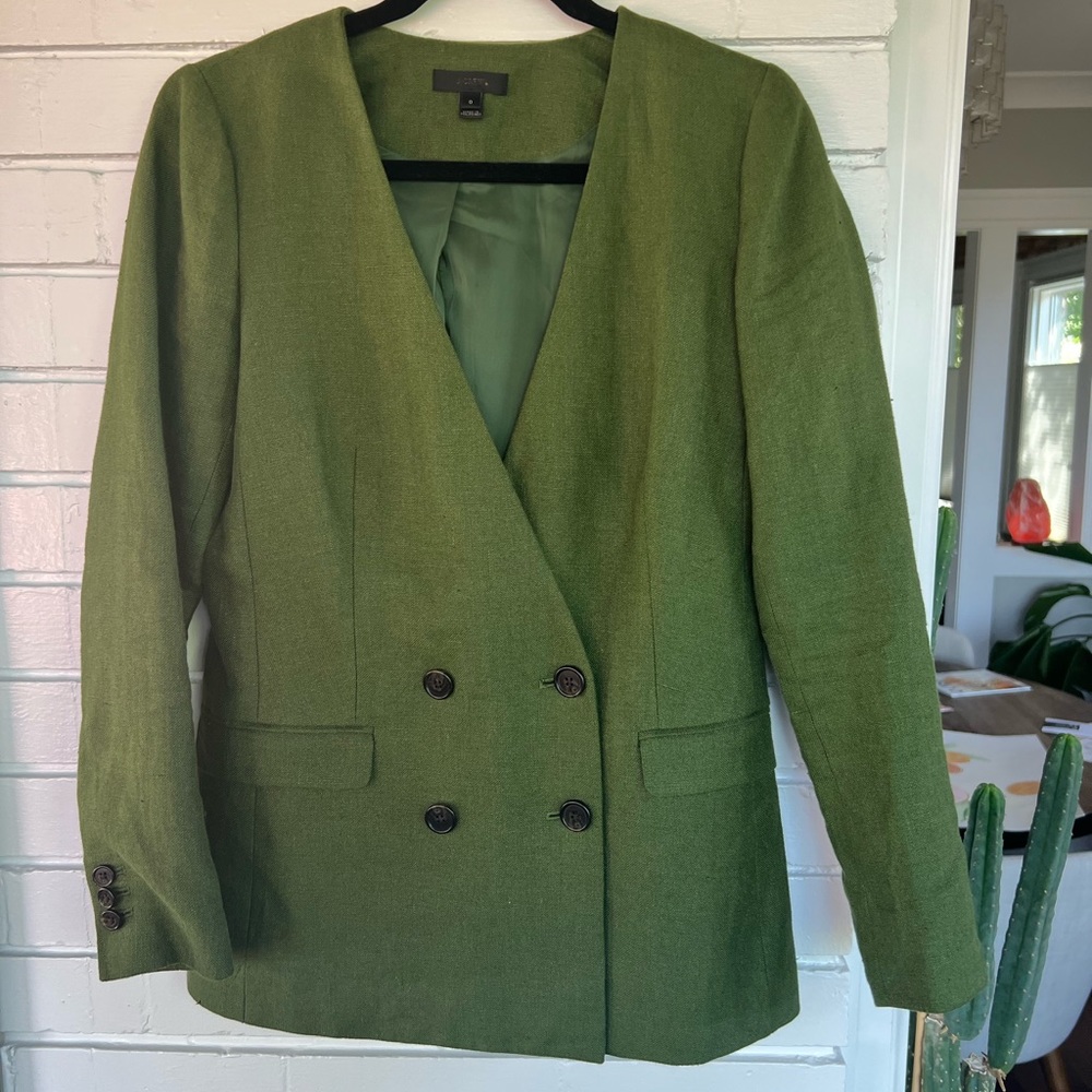 J.Crew Double Breasted Linen Blazer